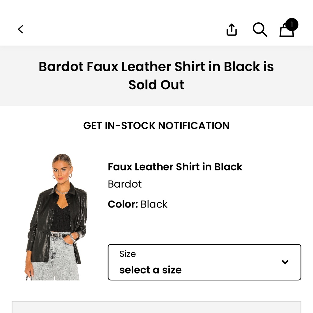 Bardot Black Faux Leather Jacket